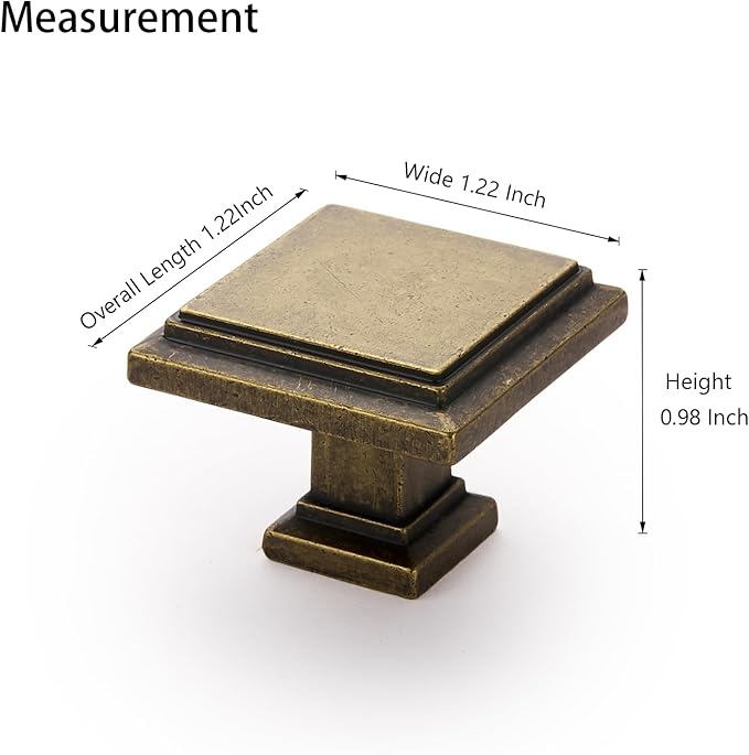 10 Pack Antique Brass Cabinet Knobs Drawer Knobs Modern Cabinet Pulls Kitchen Cabinet Handles Kitchen Cabinet Hardware Timeless Drawer Pulls for Dresser Cupboard Wardrobe, A-Brass(1x10)