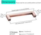 30 Pack Antique Copper Cabinet Pulls 5 Inch Hole Centers Stainless Steel Square Cabinet Handles Copper Drawer Pulls Kitchen Handles Hardware
