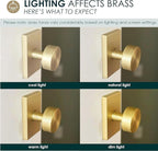 Mega Handles SUANA Entrance Combo, Door Knob and Cylinder Deadbolt and Key Combo, Heavy Duty Locking Door Knobs for Left or Right-Handed Doors – Satin Brass