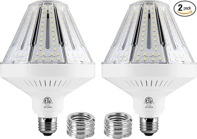 1200W Equivalent Led Corn light bulbs,18000 Lumen LED Corn Bulb 120W 5000K Daylight White Lamp,E26/E39 Medium Mogul Base,2-Pack Large Area Lights For Outdoor Indoor Garage Warehouse Factory Workshop