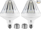 1200W Equivalent Led Corn light bulbs,18000 Lumen LED Corn Bulb 120W 5000K Daylight White Lamp,E26/E39 Medium Mogul Base,2-Pack Large Area Lights For Outdoor Indoor Garage Warehouse Factory Workshop