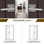 HOSOM 6 Pack Interior Door Levers Passage Door Handles Heavy Duty No Locking Door Handle Set for Hallway, Closet Doors, Satin Nickel Finished with Square Plate