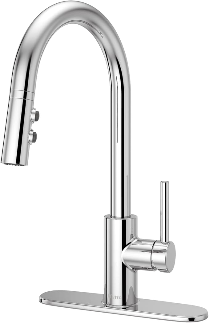 Pfister Stellen Kitchen Faucet with Pull Down Sprayer, Single Handle, High Arc, Polished Chrome Finish, LG529SAC