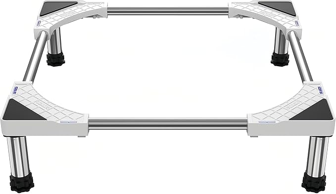 SEISSO Mini Fridge Stand Adjust Height 7"-8.2"-Large Adjustable Washing Machine Stand with 4 Adjutable Feet, Load Capacity 770LB. Refrigerator Stand, Washer and Dryer Pedestals Stand for Home Appliance Width 23"-32"