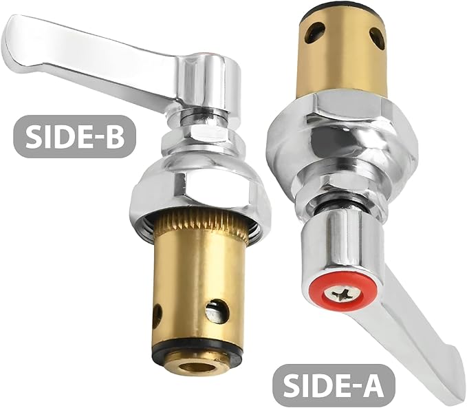 Anxingo 002714-40 Handle Stem Assembly, Replacement for T&S Faucets, Red Hot Side Spindle Assembly Valve Replacement Part
