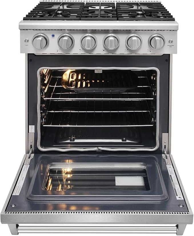 30 inch Freestanding Natural Gas Range or Liquid Propane Gas Range with 5 Burners, Large Capacity 24 inch Top Control Built-In Dishwasher with Third Rack, in Stainless Steel (Stainless Steel)