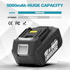 2 Packs 5.0Ah 18V Battery Replacement for Makita 18V Battery BL1850B BL1840B 1860B BL1830B BL1815B Compatible with Makita 18 Volt Cordless Power Tool and Charger