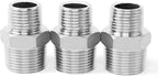 ChillWaves 304 Stainless Steel Pipe Fitting, Reducer Hex Nipple 1" NPT Male x 3/4" NPT Male Thread Adapter(3-PACK)