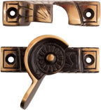 Renovators Supply Manufacturing Window Sash Lock 2.7 in. Solid Cast Brass Victorian Style Window Locks with Mounting Hardware