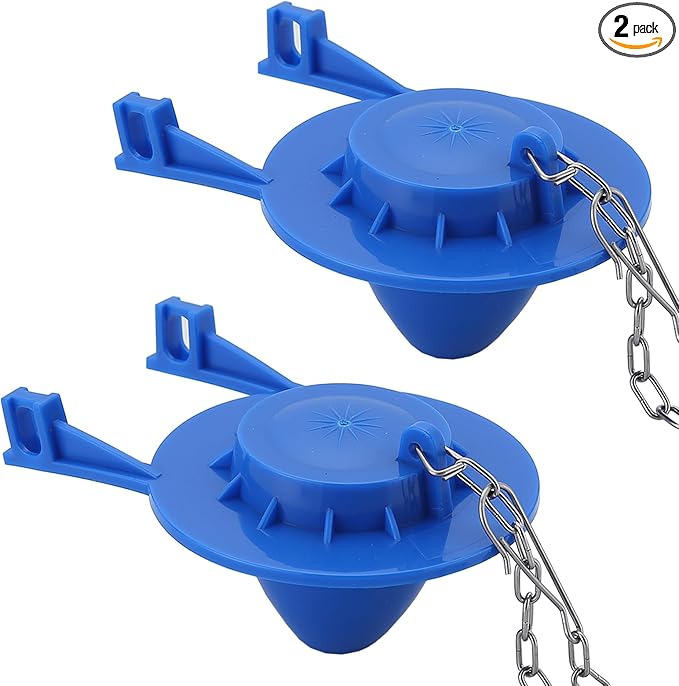 2-inch Universal Toilet Flapper, Rubber Seal Toilet Flapper Replacement Kit for Toilet Tank Compatible with American Standard, Kohler, Gerber, Toto Toilet 2 Pack (Blue)
