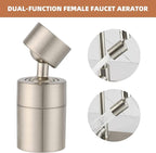 Hibbent Dual-function NSF/ANSI/CAN 61 Certified Faucet Aerator, CUPC Certification Rotate Kitchen Sink Aerator Sprayer Head 360° Swivel Sink Sprayer Attachment-55/64" Female Thread-Brushed Nickel