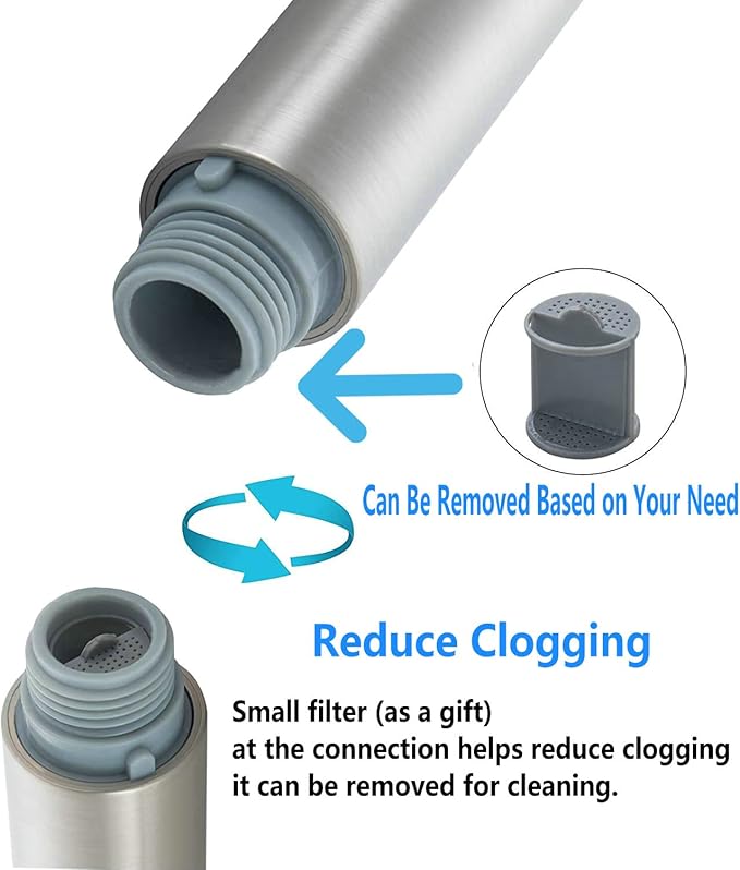 kitchen faucet head replacement,G1/2 or 13/16inch Pull Out Sprayer Head for Kitchen Sink 2-Function Faucet Spray Head Replacement parts Brushed Nickel