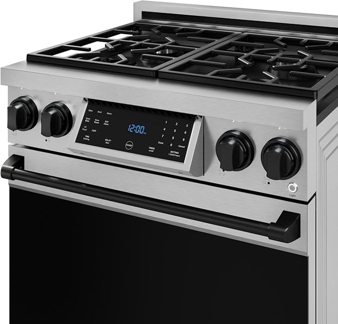 Gordon Ramsay by THOR Kitchen 30 Inch Professional Gas Range with Tilt Panel Touch Control in Stainless Steel/Black