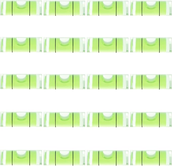 JYK Mini Cylindrical Level 20pcs, 9.5x30mm Small Horizontal Bubble Levels - Ideal for Measuring, Layout & DIY Projects