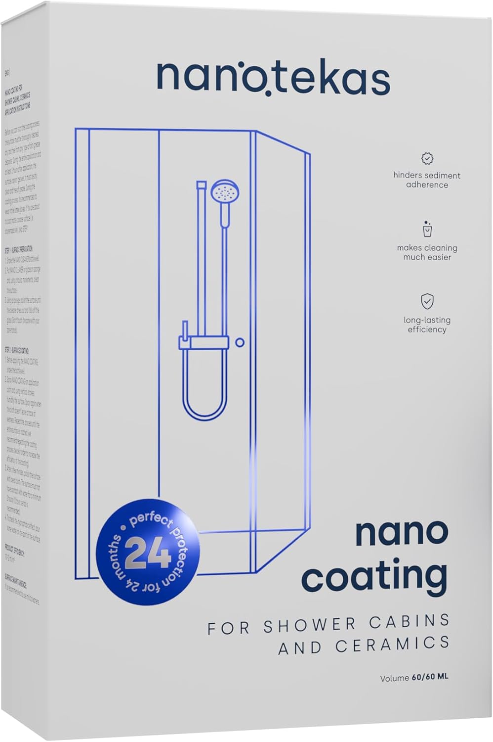 Nano Glass Coating 2-in-1 Kit - Shower Glass and Ceramic protector. Water Repellent spray for glass and Glass Guard for shower doors - Shield against soap residue and hard water stains