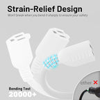 16/3 White Indoor Outdoor Extension Cord 10 Ft 2 Pack Waterproof, Heavy Duty Extension Cord with 3 Prong Grounded Plug,13A 1625W 16AWG SJTW, Flexible Weatherproof Power Cable