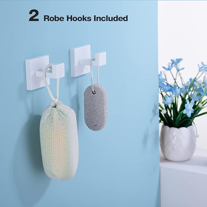 TRUSTMI Bathroom Hardware Accessories Set 5-Piece Square Towel Bar Assembly Stainless Steel Wall Mounted, White