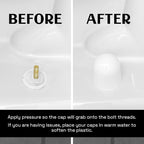 Stinky John's Tall Toilet Bolt Caps - Universal Fit with a Round Top - White Caps (4)