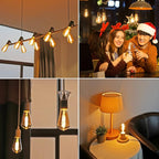 ST19/ST58 Vintage LED Edison Bulb,4.5W Warm White 2500K,Amber Glass Flexible Spiral LED Filament Light Bulb,450Lm Dimmable 4.5W Equivalent to 45W, E26 Base(4.5W-2500K-6 Pack)