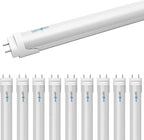 T8 LED Tube Light Bulbs 4 Foot 20W 40W Equivalent 5000K Daylight 2000LM, T8 T10 T12 Fluorescent Replacement, Dual-end Powered Ballast Bypass, Frosted Cover ETL Listed for Garage 10-Pack