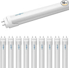 T8 LED Tube Light Bulbs 4 Foot 20W 40W Equivalent, 6000K Cool White 2000LM, T8 T10 T12 Fluorescent Replacement, Dual-end Powered Ballast Bypass, Frosted Cover ETL Listed for Garage 10-Pack