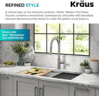 KRAUS Oletto Modern Industrial Pull-Down Single Handle Kitchen Faucet in Spot Free Stainless Steel, KPF-2654SFS