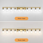 Gold Bathroom Vanity Light,10-Light Brushed Gold Bathroom Light Fixtures with Clear Glass,64.5in Wall Lamp Sconces for Mirror Bedroom,Living Room Hallway,E26