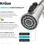 KRAUS Britt 2-in-1 Commercial Style Pull-Down Single Handle Water Filter Kitchen Faucet for Reverse Osmosis or Water Filtration System in Spot Free Stainless Steel, KFF-1691SFS