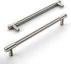 Amerdeco 10 Pack Brushed Satin Nickel Knurled Cabinet Pulls 7.55 Inch Center to Center Kitchen Cabinet Handles for Drawer Dresser, Cupboard and Wardrobe ZH0031