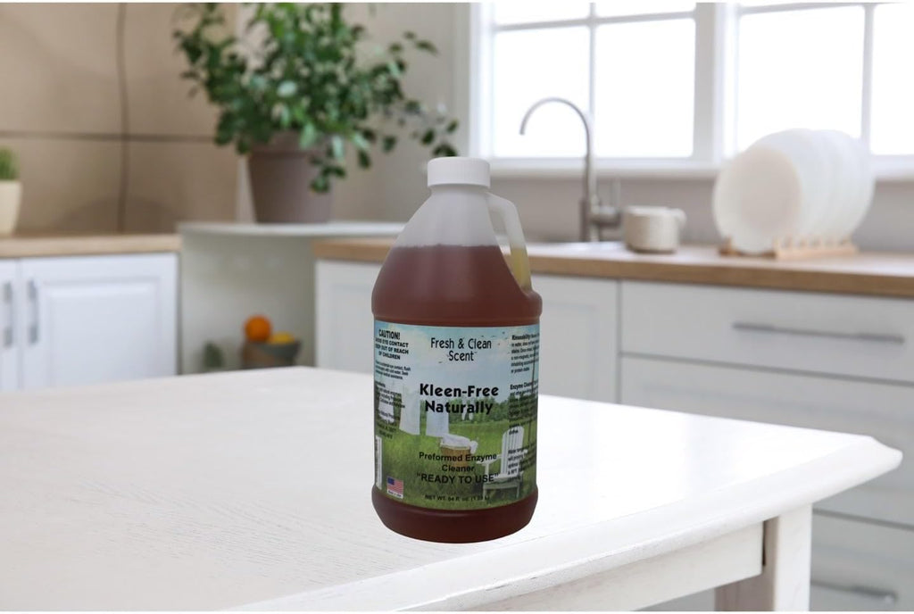 Naturally Preformed Enzyme Cleaner, Enzyme Solution, Multi-Purpose Cleaner, Laundry Additive and More - Concentrate-Fresh and Clean Scent-64oz