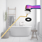 Hibbent Universal Metal Side Mount Toilet Handle Replacement Kit, Brass Toilet Flush Tank Lever with Stainless Steel Flapper Chains for Most Toilets, Rainbow