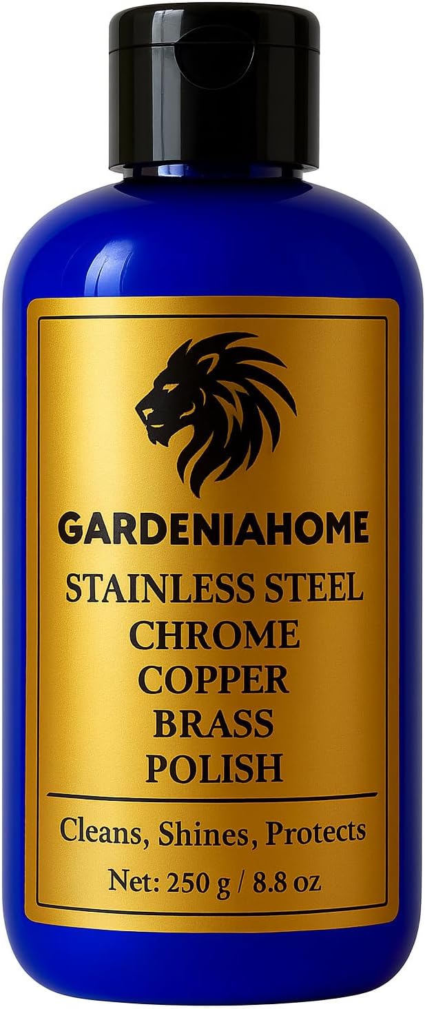 Metal Polish Paste – Stainless Steel, Copper, Brass and Chrome Cleaner – Remove Tarnish, Restore Shine – Long Lasting Anti-Tarnish Formula, 8.8 oz (250 g)
