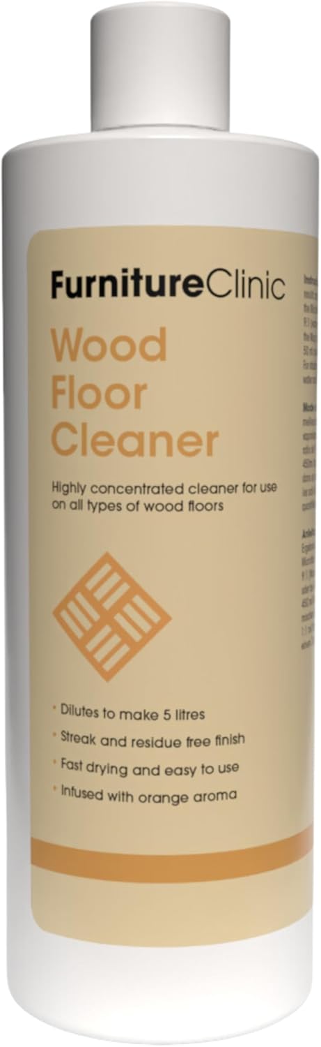 Furniture Clinic Wood Floor Cleaner | Dilutes to 170 FL Oz | Cleaning Concentrate | Formulated for Hardwood and Engineered Wooden Flooring | Quick-Drying with Orange Oil