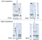 2PCS Cam Type Sash Lock Metal Crescent Lock White Sliding Window Lock with Screws Suitable for Vertical and Horizontal Sliding Window