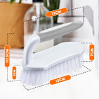 Lallisa 12 Pcs Scrub Brush for Cleaning with Handle Comfortable to Grip Heavy-Duty Flexible Stiff Bristles Scrubber Brushes Bulk for Shower Bathroom Carpet Kitchen Floor Tiles (Gray)