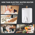 CAMPLUX Electric Mini-Tank Water Heater ME40 4.0 Gallons, Point of Use No Wait for Hot Water Under Kitchen Sink 120V 1440W, Wall or Floor Mounted, UL Listed