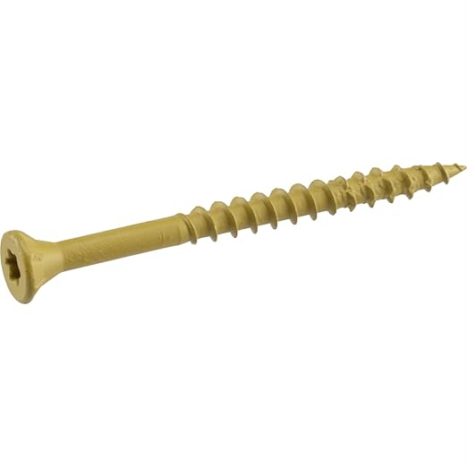 Deck Plus 2-1/2 Inch Epoxy Coated Exterior Wood and Fence Screws #10 x 2-1/2" Torx/Star Drive Included Coarse Thread, Outdoor Rust Resistant Decking Screw, Tan, 25lb Box, 1825 Pieces | 48417