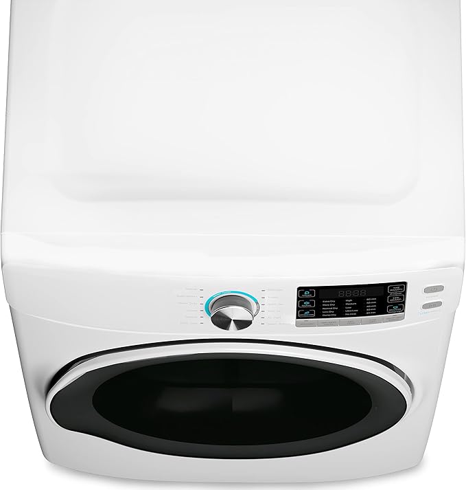 KoolMore FLD-8CWH, White Front Load 8 Cu. Ft. Dryer, Capacity Home Unit with Wrinkle Release Steam Function and Smart Sensor Dry Technology, Stainless-Steel Drum [240V], X-Large (27")