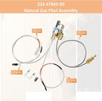 Long Term 233-47845-05 Natural Gas Water Heater Pilot Assembely Compatible with Bradford White Water Heater,Replace for 415-47845-05, 233-47845-02A, 233-47845-03 Pilot Assembly