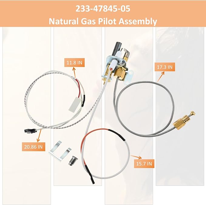 Long Term 233-47845-05 Natural Gas Water Heater Pilot Assembely Compatible with Bradford White Water Heater,Replace for 415-47845-05, 233-47845-02A, 233-47845-03 Pilot Assembly