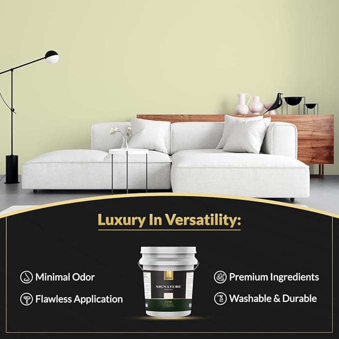 EVOLVE Signature Paint & Primer: Luxury Paint & Primer for Indoor & Outdoor Surfaces, Minimal Odor, Satin Sheen (Citrus Yellow, 5 Gallon)