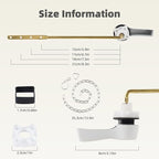 iFealClear 2 Pack Metal Toilet Tank Flush Lever Replacement, Universal Front Mount Handle Toilet Tank Trip Lever with 2 Pieces Stainless Steel Flapper Chains, Easy Install, Solid Brass, White