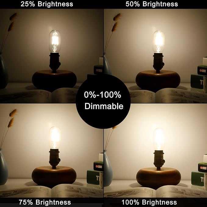 LiteHistory E26 Edison Bulb 6W Equivalent E26 LED Bulb 60 Watt Dimmable Neutral White 4000K led Light Bulb AC120V 600lm Tubular T14 T45 LED Bulb for Pendant,Sputnik,Vanity,Chandeliers Pack of 6