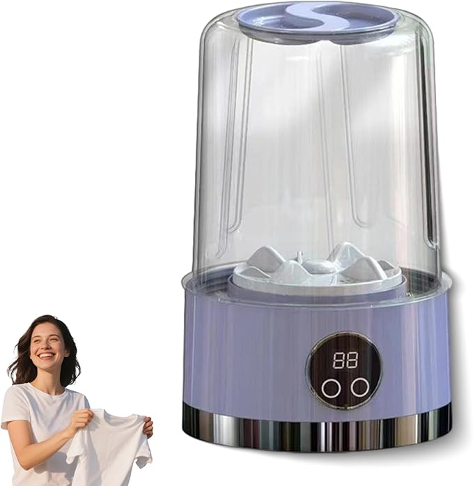 2026 Upgraded Smart Laundry Cup, Wireless Washing Machine, Underwear Washer, Portable Rechargeable Mini Washing Machine, for Apartment, Home, Hotel and Camping (Purple)