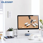 ELEGRP Decorator Wall Receptacle Outlet, Tamper Resistant 15A 125V Standard Electrical Wall Outlet, Residential Grade, Self-grounding, with Screwless Wall Plate, UL (20 Pack, Glossy White)