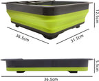 THANSTAR Collapsible Dish Drying Rack for RV Campers Portable Dinnerware Drainer Organizer for Kitchen Travel Trailer-Green
