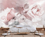 Rose Leaves Oil Painting Wallpaper, Large Wall Background Mural for Bedroom and Living Room(Non-self-Adhesive)