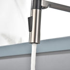 SUMERAIN Deck Mounted Kitchen Faucet with Pull-Down Sprayer, Dual Spray Mode Kitchen Sink Faucet in Brushed Nickel