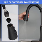 iFealClear Kitchen Faucet Head Replacement, 3 Modes Pull Down Faucet Spray Head Replacement Compatible with Moen Delta Kitchen Sink Faucet, 15 Adapters Available, Oil Rubbed Bronze