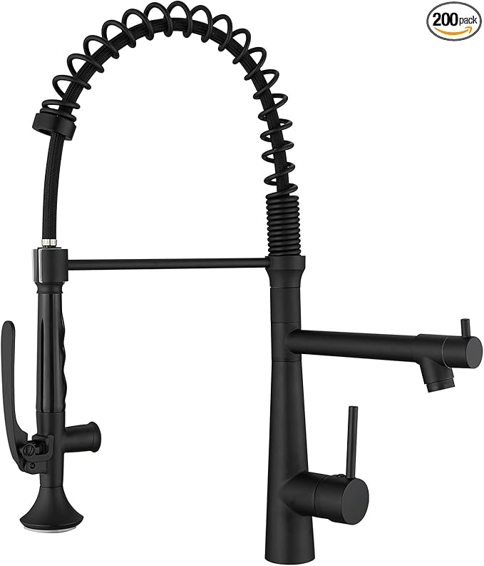 Matte Black Kitchen Faucet with Sprayer,AIMADI Commercial Single Handle One Hole Pull Down Sprayer Kitchen Faucets